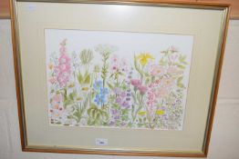 Framed study of wild flowers