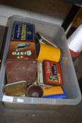 One box of assorted vintage tins