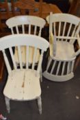 Set of four painted kitchen chairs