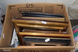 One box of assorted mixed picture frames