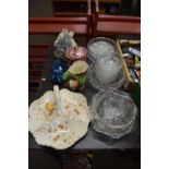 Mixed Lot: Glass and ceramics to include hors d'oeuvres dish, various serving dishes, covered jar,