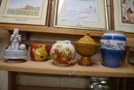 Mixed Lot: Assorted ceramics to include a Masons fruit decorated jar