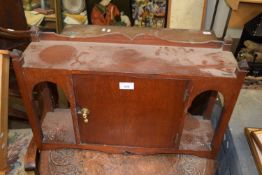 Small wall mounted wooden smokers cabinet with fitted interior