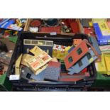 One box of various model railway accessories to include a range of buildings