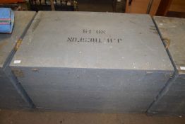 Grey painted pine packing trunk