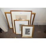 Mixed Lot: Cole St Peter Mancroft, framed etching plus various others and a coloured print after