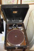 HMV portable record player