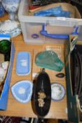 Mixed Lot: Wedgwood Jasper ware pin trays, other assorted ceramics and glass wares