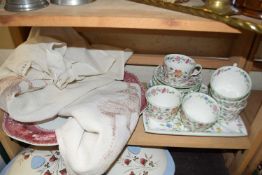 Quantity of ceramics to include Minton Haddon Hall tea wares, Spode Camilla meat plate and further