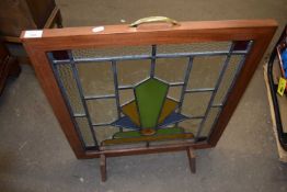 Lead glazed hardwood framed fire screen