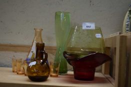 Mixed Lot: Spirit decanter and glasses and other assorted glass wares