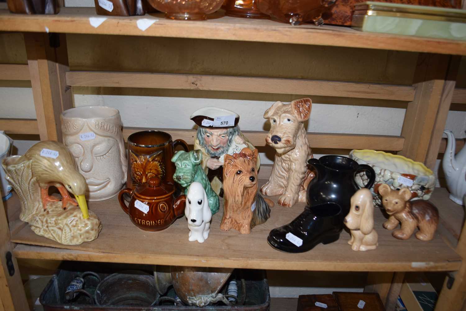 Mixed Lot: Various ceramics to include Sylvac vase, model dogs and other assorted items