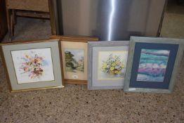 Mixed Lot: Assorted pictures to include Clarisa Cochran, abstract seascape and various floral