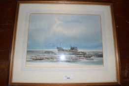 20th Century school, watercolour study of fishing boat, framed and glazed