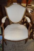 19th Century French style gilt wood armchair, upholstered in cream material