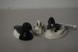 Collection of three Beswick model ducks, largest 8cm long, one lacking beak (3)