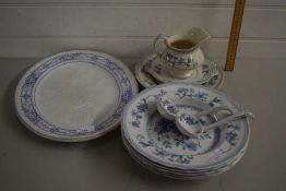 Quantity of various 19th Century dinner wares to include Burleigh ware