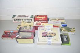 Collection of various boxed toy vehicles to include vans and buses