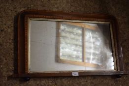 Victorian walnut and inlaid overmantel mirror