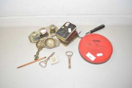 Mixed Lot: Various tins, silver plated cruet and other items