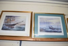 Mick Bensley - Two coloured prints, The Fishermans Lifeboat and Caister Lifeboat, framed and glazed