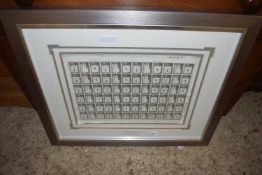 Framed sheet of Mint British stamps