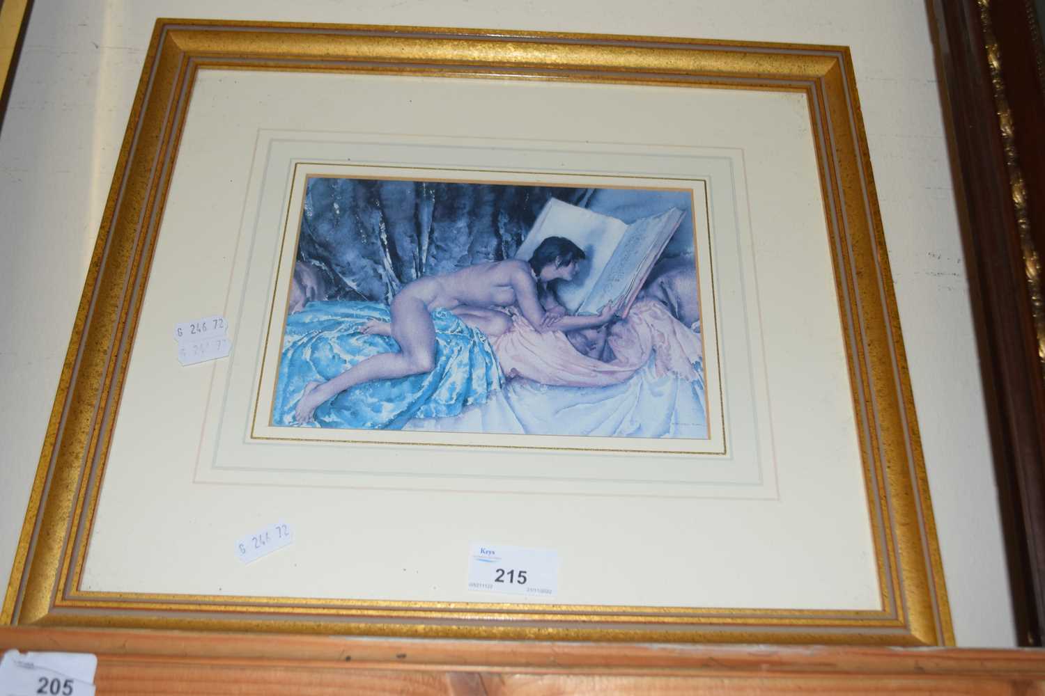 After Sir William Russell Flint, coloured print, framed and glazed