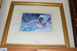 After Sir William Russell Flint, coloured print, framed and glazed