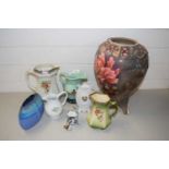 Mixed Lot: Large early 20th Century Japanese vase, various decorated jugs, vases etc