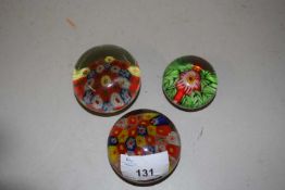 Mixed Lot: Three assorted small paperweights