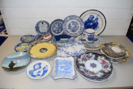 Mixed Lot: Various assorted decorated plates, tea wares etc