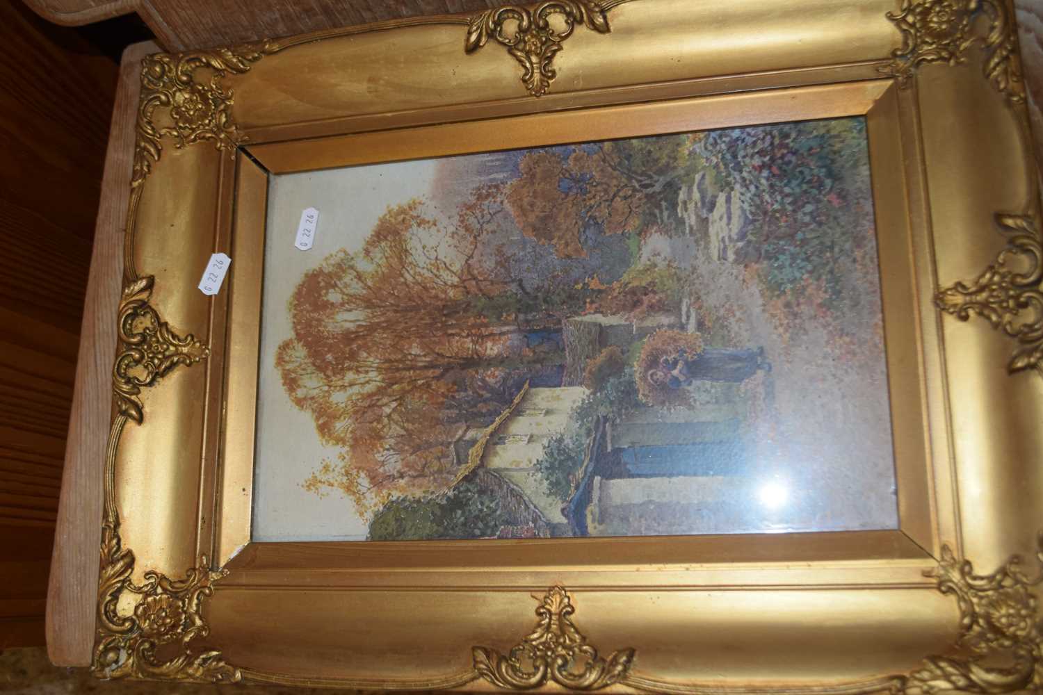 Pair of coloured prints after Walbourne set in gilt frames - Image 2 of 2