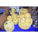 Quantity of Quimper yellow glazed table wares