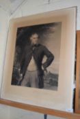 19th Century monochrome engraving, a bearded gentleman, indistinctly signed in pencil, unframed