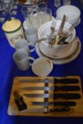 Mixed Lot: Various assorted kitchen wares, cutlery etc