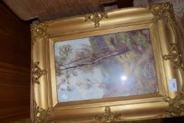 Pair of coloured prints after Walbourne set in gilt frames