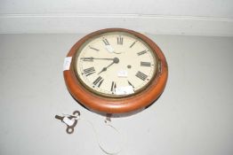 Small early 20th Century wooden cased wall clock