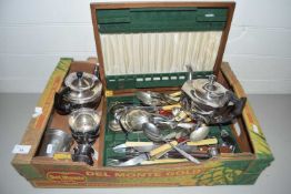 Mixed Lot: Various silver plated cutlery, tea wares etc