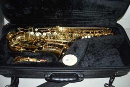 Cased Jupiter alto saxophone