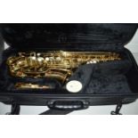 Cased Jupiter alto saxophone