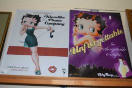 Two reproduction metal signs, Betty Boop