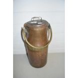 Vintage copper and brass bound small milk churn