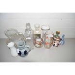 Mixed Lot: Ceramics and glass wares to include a pair of decanters, various assorted small vases,