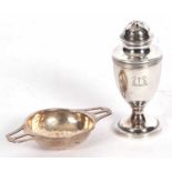 Mixed Lot: A Victorian neo classical designed pepper of vase shape with pierced bun top and reeded