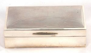 20th Century miniature silver encased cigarette box of usual rectangular form with engine turned