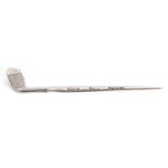 Chromium plated miniature letter opener in the form of a golf club inscribed 'Ryder Cup -