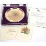 Silver commemorative salver, 1947 - 1972, to commemorate the silver wedding anniversary of Her