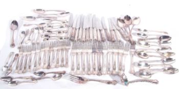 A quantity of flat ware in Kings pattern design, comprising fourteen knives, twelve table forks,