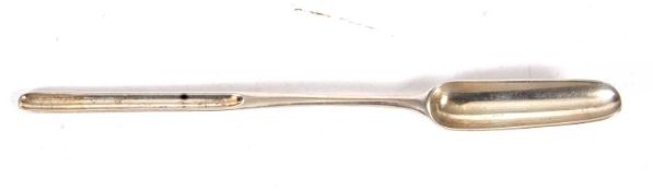 Georgian silver double ended marrow scoop, hallmarked for London 1804, makers mark rubbed, 23cm