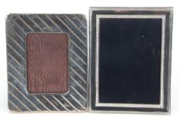 Modern 925 marked photograph frame of rectangular form with reeded and arrowhead detailed edge,